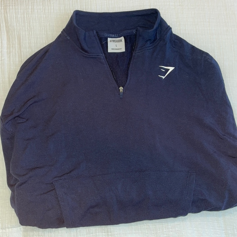Gymshark navy cropped quarter zip size large